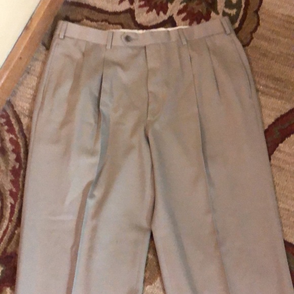 Vtg BROOKS BROTHERS 346 Trousers Size 36”W 28”L Tan Pleat 100% Wool Career $195 - Picture 11 of 16